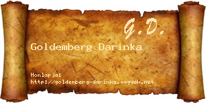Goldemberg Darinka névjegykártya